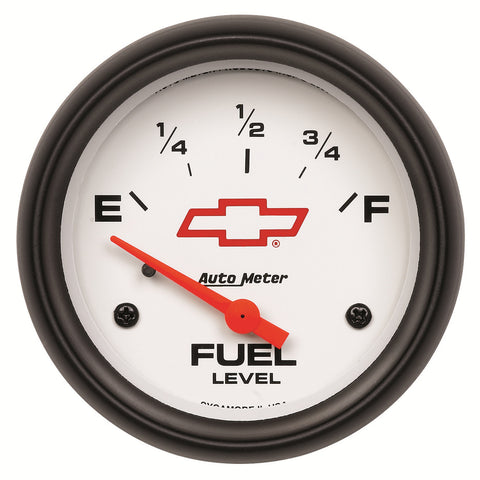 GAUGE, FUEL LEVEL, 2 5/8in, 0OE TO 90OF, ELEC, GM BOWTIE WHITE
