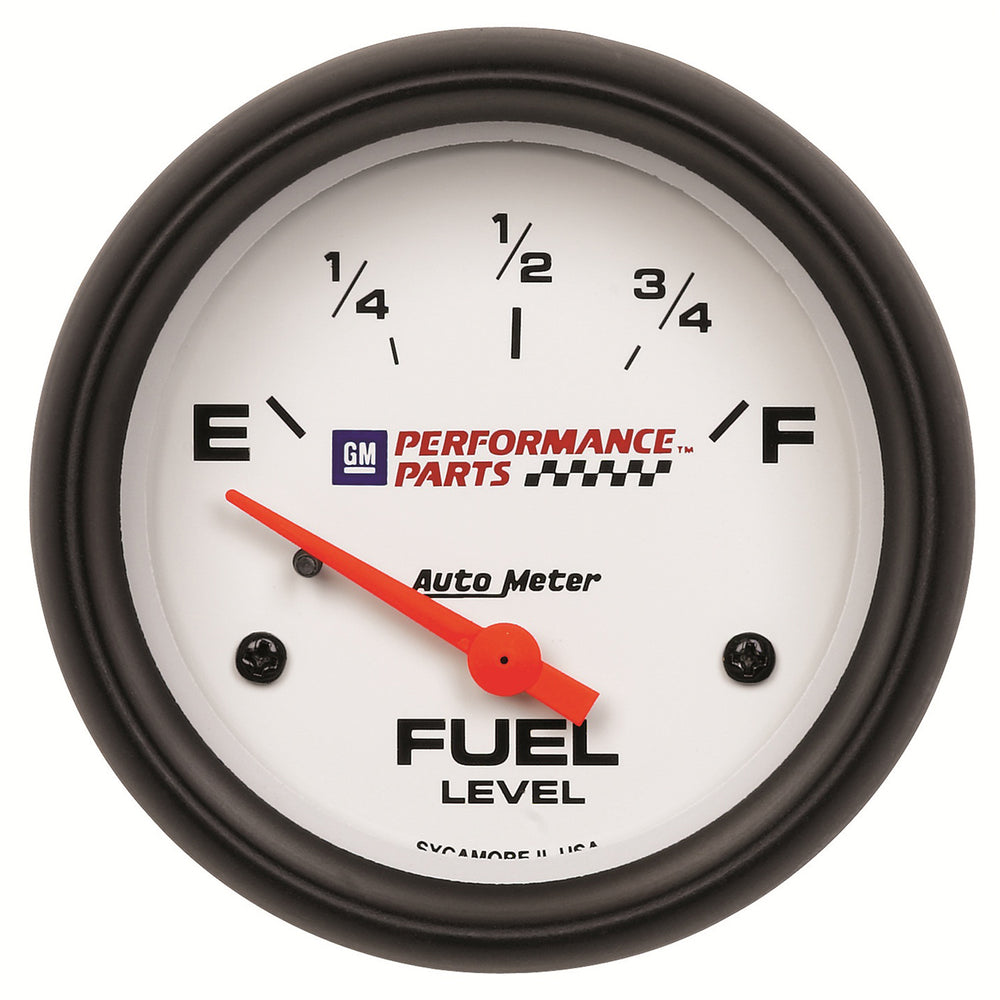 GAUGE, FUEL LEVEL, 2 5/8in, 0OE TO 90OF, ELEC, GM PERF. WHITE