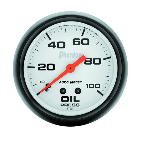 GAUGE, OIL PRESSURE, 2 5/8in, 100PSI, MECHANICAL, PHANTOM