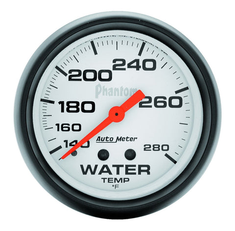 GAUGE, WATER TEMP, 2 5/8in, 140-280?F, MECHANICAL, PHANTOM