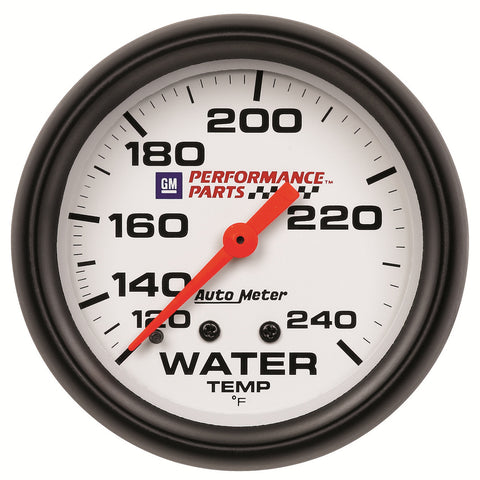 GAUGE, WATER TEMP, 2 5/8in, 120-240?F, MECHANICAL, GM PERF. WHITE