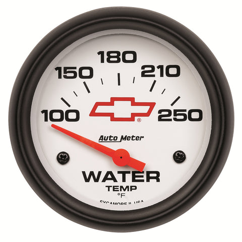 GAUGE, WATER TEMP, 2 5/8in, 100-250?F, ELECTRIC, GM BOWTIE WHITE