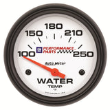 GAUGE, WATER TEMP, 2 5/8in, 100-250?F, ELECTRIC, GM PERF. WHITE