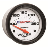 GAUGE, WATER TEMP, 2 5/8in, 100-250?F, ELECTRIC, GM PERF. WHITE