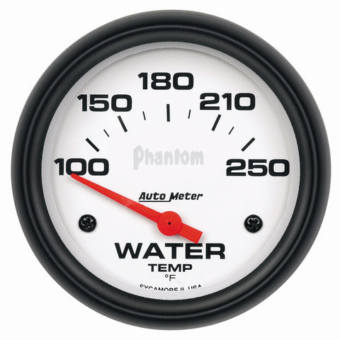 GAUGE, WATER TEMP, 2 5/8in, 100-250?F, ELECTRIC, PHANTOM