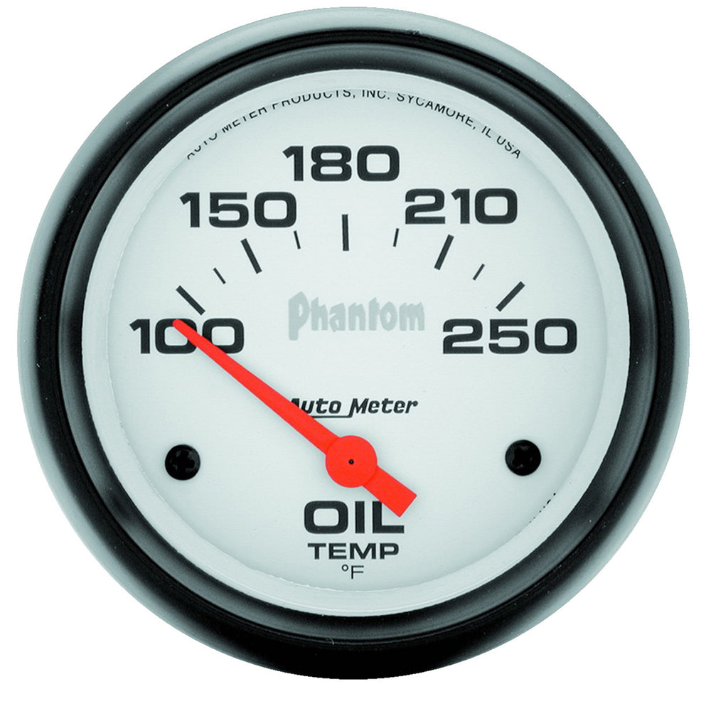 GAUGE, OIL TEMP, 2 5/8in, 100-250?F, ELECTRIC, PHANTOM