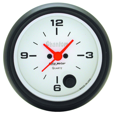 GAUGE, CLOCK, 2 5/8in, 12HR, ANALOG, PHANTOM