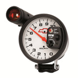 GAUGE, TACH, 5in, 10K RPM, PEDESTAL W/ EXT. SHIFT-LITE, GM BOWTIE WHITE