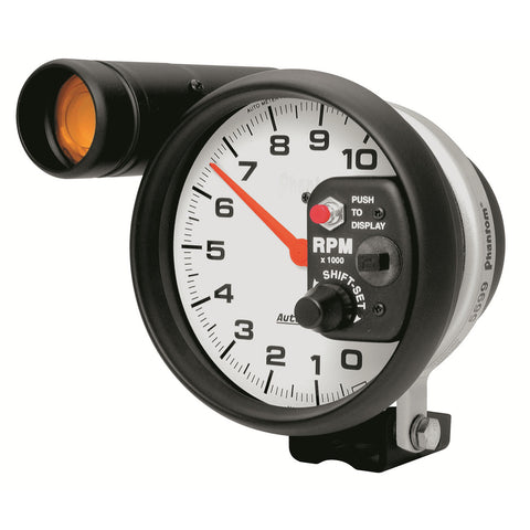 GAUGE, TACHOMETER, 5in, 10K RPM, PEDESTAL W/ EXT. SHIFT-LITE, PHANTOM