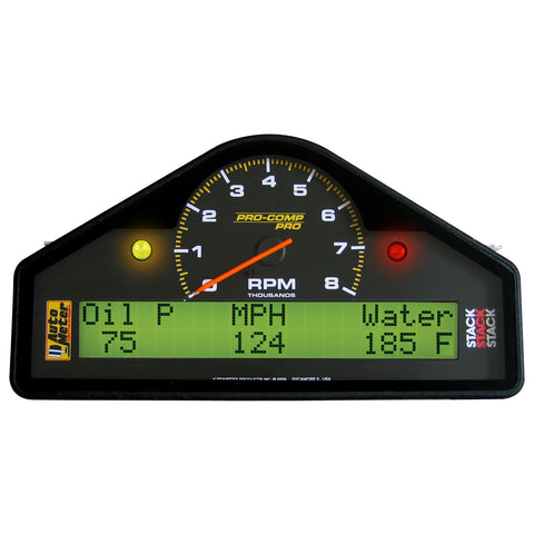 STREET DASH DISPLAY, 8K RPM/MPH/OILP/OILT/WTMP/VOLT, PRO-COMP