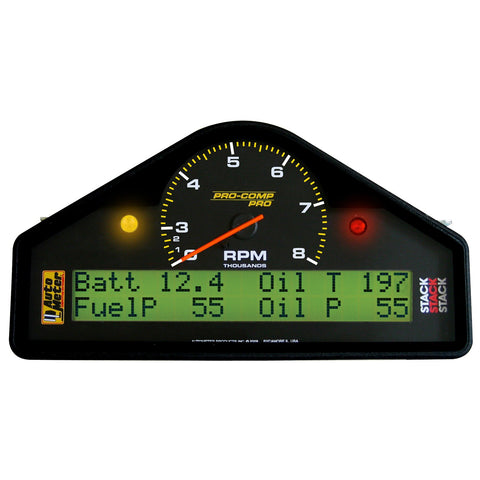 RACE DASH DISPLAY, 8K DUAL RANGE RPM/MPH/FUELP/OILP/OILT/WTMP/VOLT, PRO-COMP