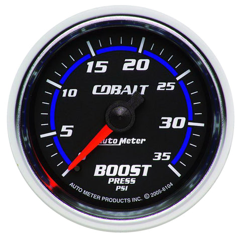GAUGE, BOOST, 2 1/16in, 35PSI, MECHANICAL, COBALT