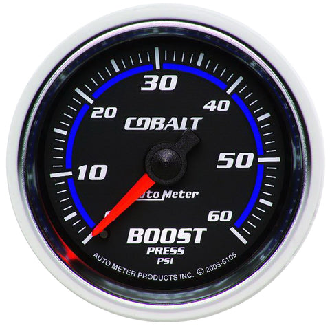 GAUGE, BOOST, 2 1/16in, 60PSI, MECHANICAL, COBALT