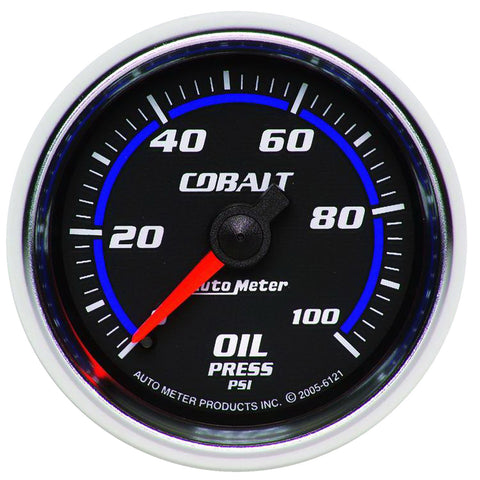 GAUGE, OIL PRESSURE, 2 1/16in, 100PSI, MECHANICAL, COBALT