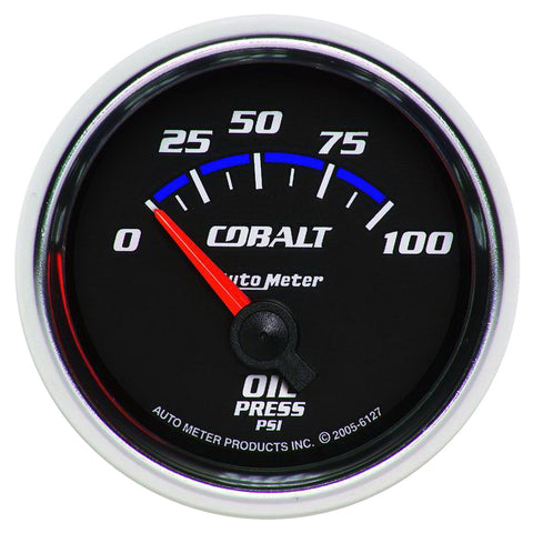 GAUGE, OIL PRESSURE, 2 1/16in, 100PSI, ELECTRIC, COBALT