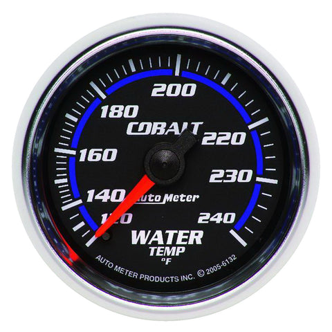 GAUGE, WATER TEMP, 2 1/16in, 120-240?F, MECHANICAL, COBALT