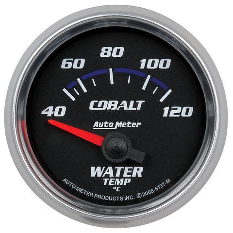 GAUGE, WATER TEMP, 2 1/16in, 40-120?C, ELECTRIC, COBALT