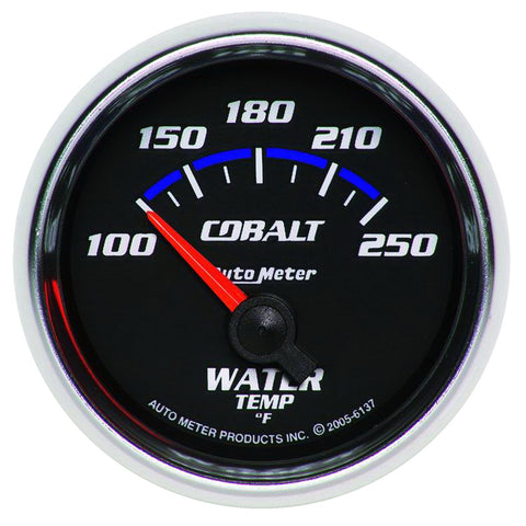GAUGE, WATER TEMP, 2 1/16in, 100-250?F, ELECTRIC, COBALT