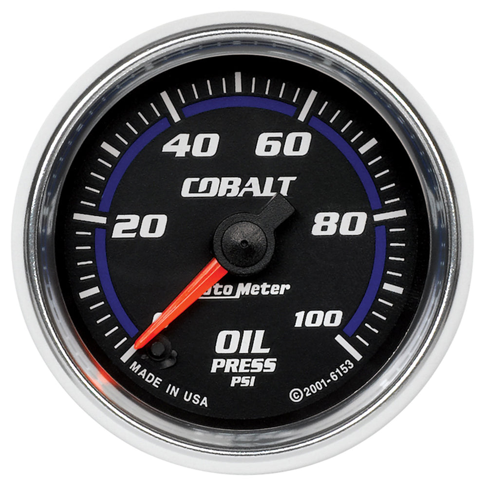 GAUGE, OIL PRESSURE, 2 1/16in, 100PSI, DIGITAL STEPPER MOTOR, COBALT