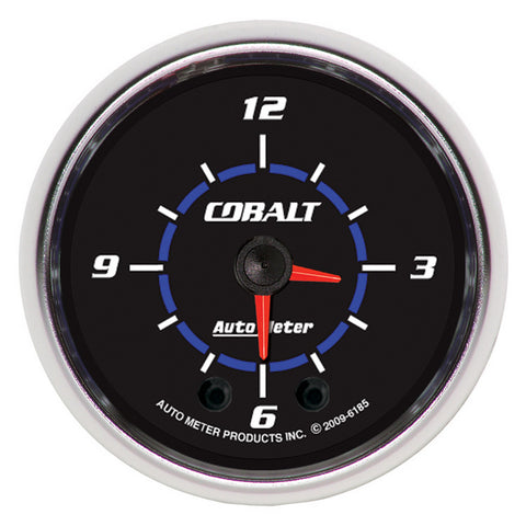 GAUGE, CLOCK, 2 1/16in, 12HR, ANALOG, COBALT