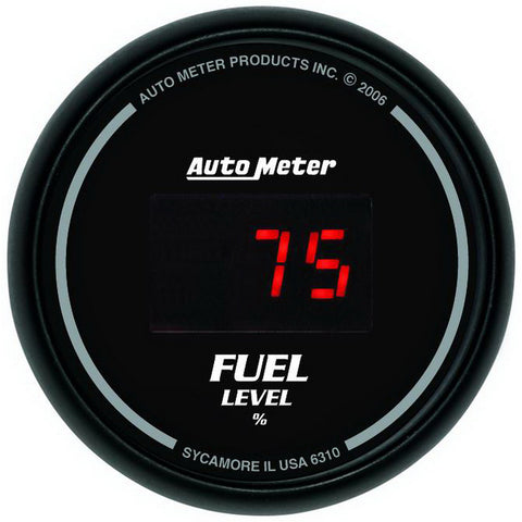 GAUGE, FUEL LEVEL, 2 1/16in, 0-280O PROGRAM., DIGITAL, BLACK DIAL W/ RED LED