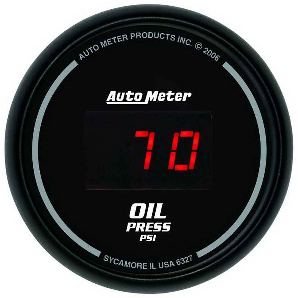 GAUGE, OIL PRESSURE, 2 1/16in, 100PSI, DIGITAL, BLACK DIAL W/ RED LED