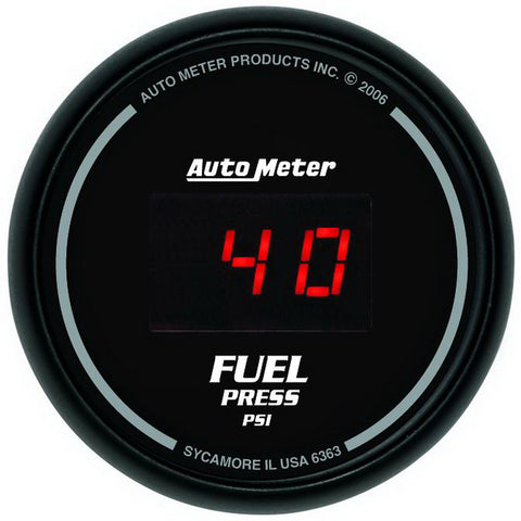 GAUGE, FUEL PRESSURE, 2 1/16in, 100PSI, DIGITAL, BLACK DIAL W/ RED LED