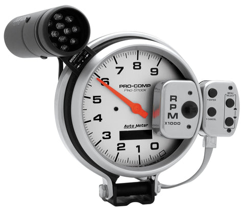 GAUGE, TACH, 5in, 9K RPM, PRO-STOCK PEDESTAL W/ SUPER LITE & PEAK MEM, ULTRA-LITE