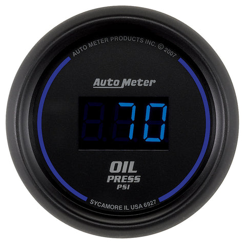 GAUGE, OIL PRESSURE, 2 1/16in, 100PSI, DIGITAL, BLACK DIAL W/ BLUE LED