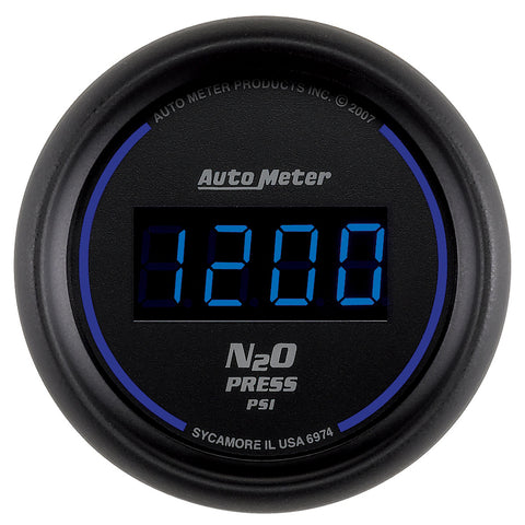 GAUGE, NITROUS PRESSURE, 2 1/16in, 1600PSI, DIGITAL, BLACK DIAL W/ BLUE LED