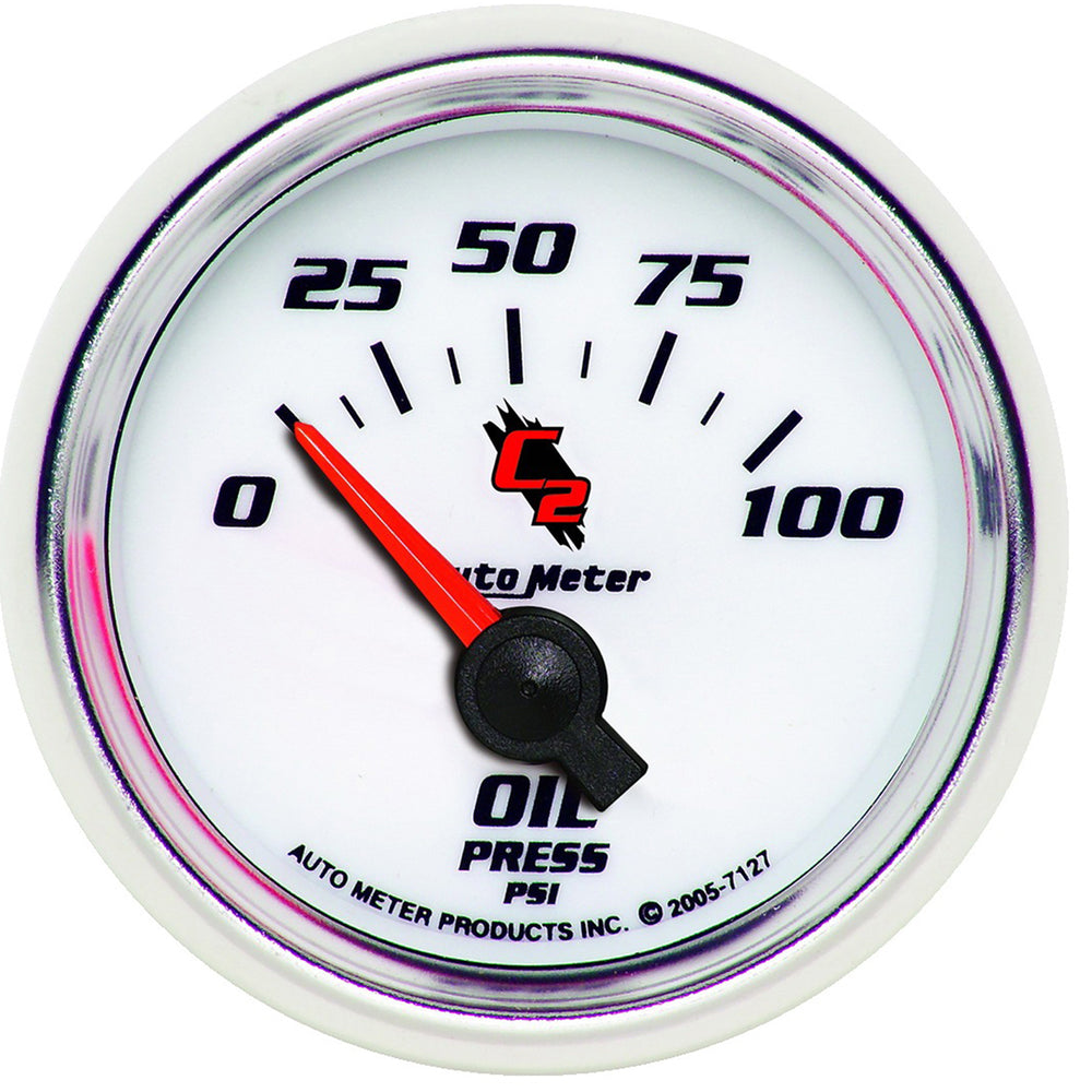 GAUGE, OIL PRESSURE, 2 1/16in, 100PSI, ELECTRIC, C2