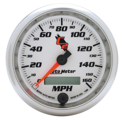 GAUGE, SPEEDOMETER, 3 3/8in, 160MPH, ELEC. PROGRAMMABLE, C2