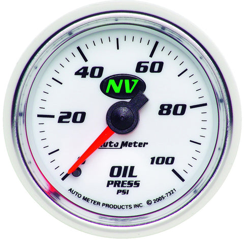 GAUGE, OIL PRESSURE, 2 1/16in, 100PSI, MECHANICAL, NV