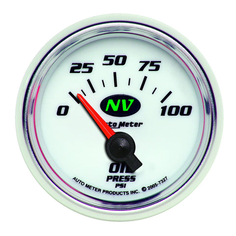 GAUGE, OIL PRESSURE, 2 1/16in, 100PSI, ELECTRIC, NV