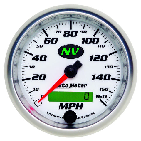 GAUGE, SPEEDOMETER, 3 3/8in, 160MPH, ELEC. PROGRAMMABLE, NV