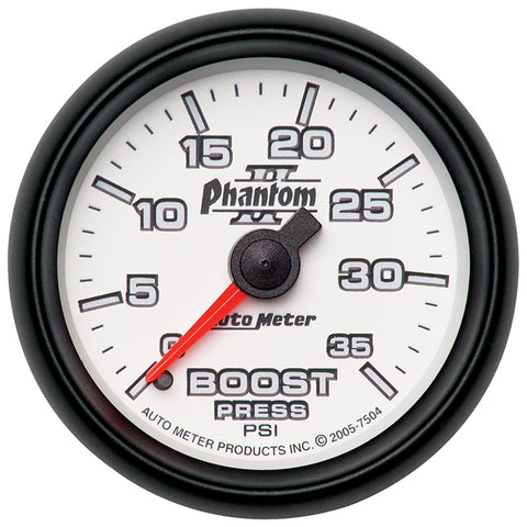 GAUGE, BOOST, 2 1/16in, 35PSI, MECHANICAL, PHANTOM II