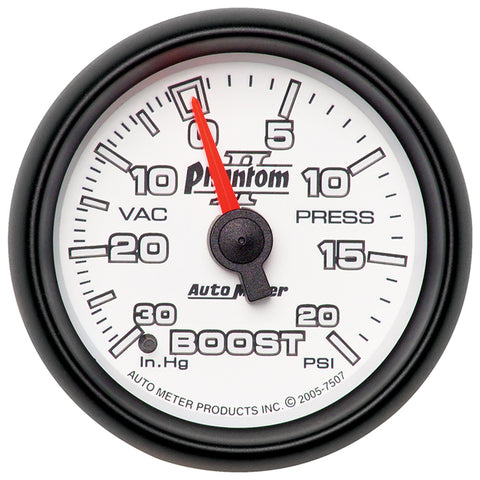 GAUGE, VAC/BOOST, 2 1/16in, 30INHG-20PSI, MECHANICAL, PHANTOM II