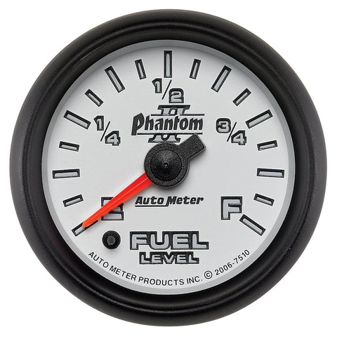 GAUGE, FUEL LEVEL, 2 1/16in, 0-280O PROGRAMMABLE, PHANTOM II