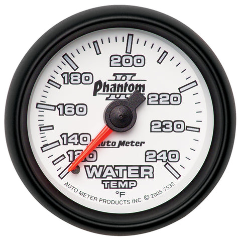 GAUGE, WATER TEMP, 2 1/16in, 120-240?F, MECHANICAL, PHANTOM II