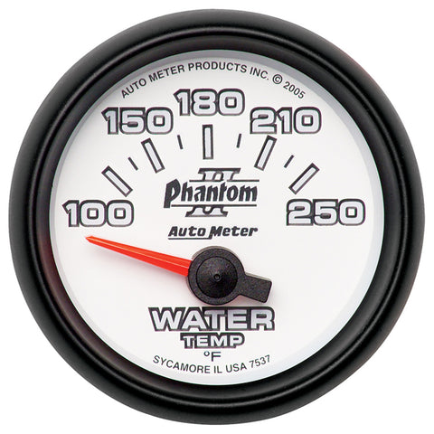 GAUGE, WATER TEMP, 2 1/16in, 100-250?F, ELECTRIC, PHANTOM II