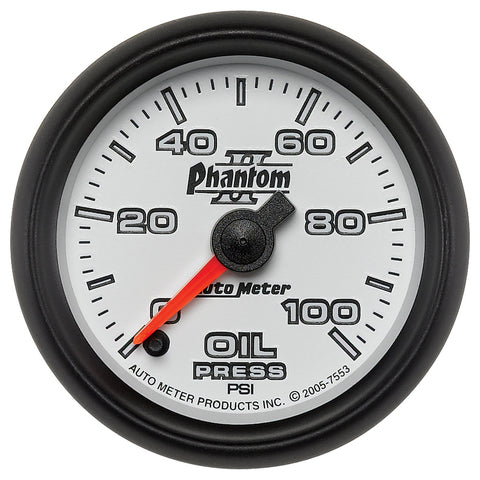 GAUGE, OIL PRESSURE, 2 1/16in, 100PSI, DIGITAL STEPPER MOTOR, PHANTOM II