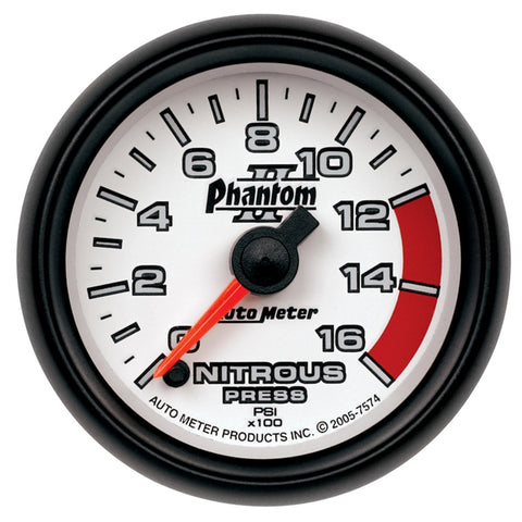 GAUGE, NITROUS PRESSURE, 2 1/16in, 1600PSI, DIGITAL STEPPER MOTOR, PHANTOM II