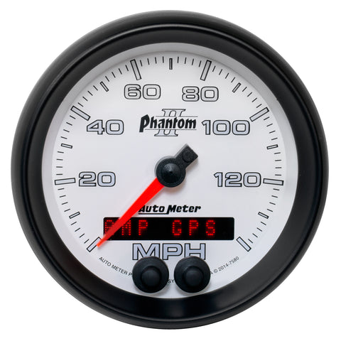 GAUGE, SPEEDOMETER, 3 3/8in, 140MPH, GPS, PHANTOM II