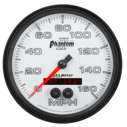 GAUGE, SPEEDOMETER, 5in, 160MPH, GPS, PHANTOM II