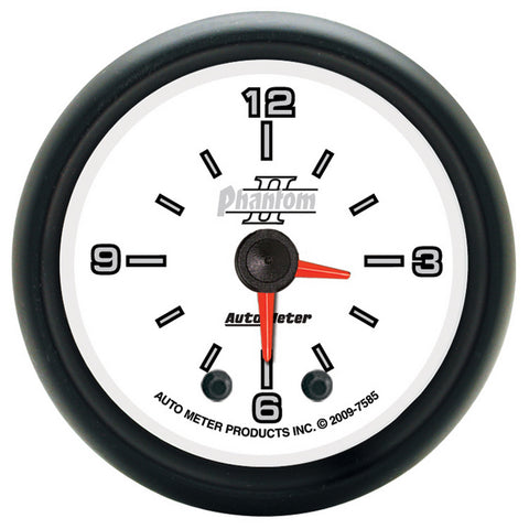 GAUGE, CLOCK, 2 1/16in, 12HR, ANALOG, PHANTOM II