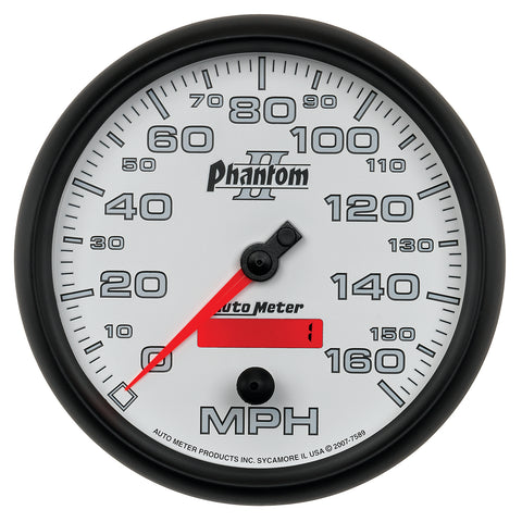 GAUGE, SPEEDOMETER, 5in, 160MPH, ELEC. PROGRAMMABLE, PHANTOM II
