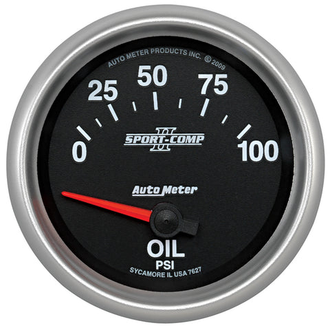 GAUGE, OIL PRESSURE, 2 5/8in, 100PSI, ELECTRIC, SPORT-COMP II