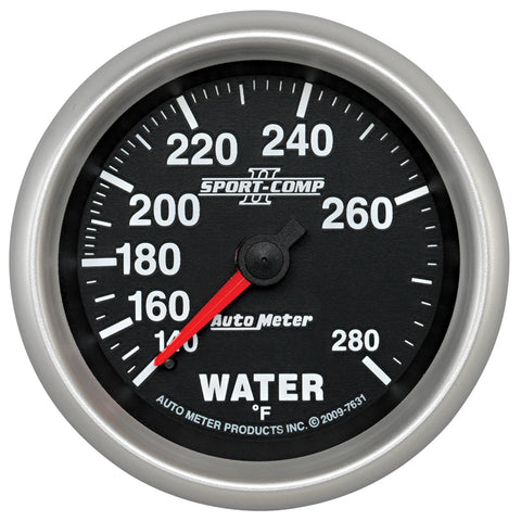 GAUGE, WATER TEMP, 2 5/8in, 140-280?F, MECHANICAL, SPORT-COMP II