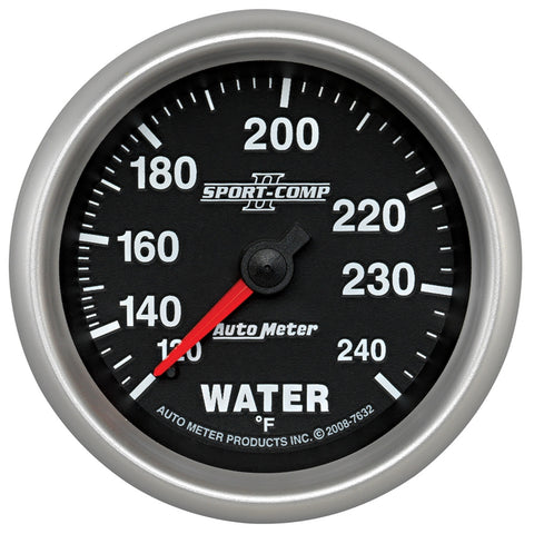 GAUGE, WATER TEMP, 2 5/8in, 120-240?F, MECHANICAL, SPORT-COMP II