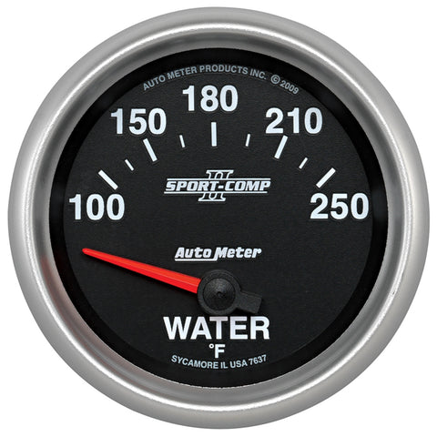 GAUGE, WATER TEMP, 2 5/8in, 100-250?F, ELECTRIC, SPORT-COMP II